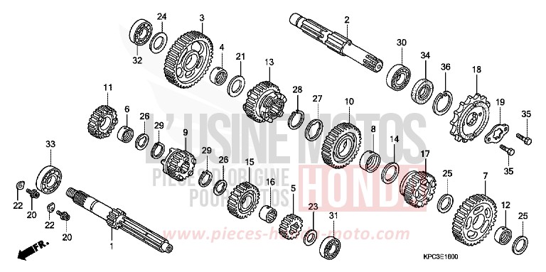 TRANSMISSION for Varadero 125 NOIR (NH1) from 2003